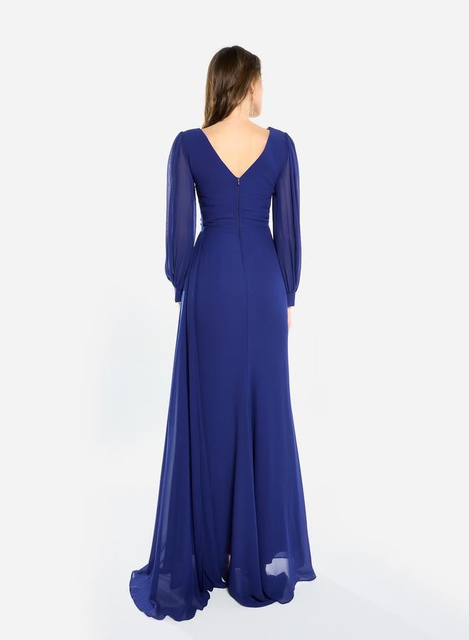 House of Moda Women Flowing Cape Embellished Maxi Dress - Image 5